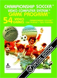 Box cover for Championship Soccer on the Atari 2600.