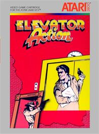 Box cover for Elevator Action on the Atari 2600.