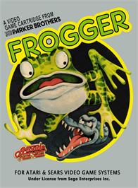 Box cover for Frogger on the Atari 2600.