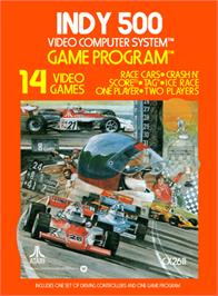 Box cover for Indy 500 on the Atari 2600.