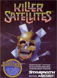 Box cover for Killer Satellites on the Atari 2600.