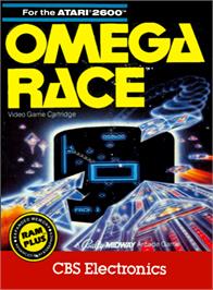 Box cover for Omega Race on the Atari 2600.