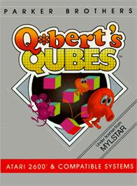 Box cover for Q*Bert's Qubes on the Atari 2600.