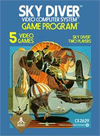 Box cover for Sky Diver on the Atari 2600.