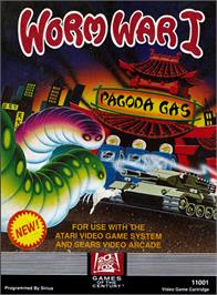 Box cover for Worm War I on the Atari 2600.