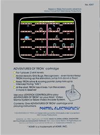 Box back cover for Adventures of Tron on the Atari 2600.
