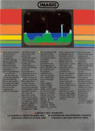 Box back cover for Atlantis on the Atari 2600.