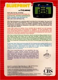Box back cover for Blue Print on the Atari 2600.
