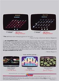 Box back cover for Boing! on the Atari 2600.