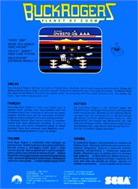 Box back cover for Buck Rogers: Planet of Zoom on the Atari 2600.