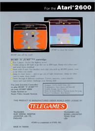 Box back cover for Bump 'N' Jump on the Atari 2600.