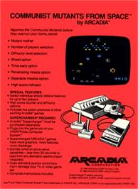 Box back cover for Communist Mutants from Space on the Atari 2600.