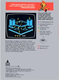 Box back cover for Crystal Castles on the Atari 2600.