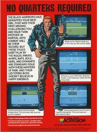 Box back cover for Double Dragon on the Atari 2600.