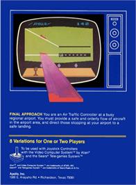 Box back cover for Final Approach on the Atari 2600.