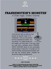 Box back cover for Frankenstein's Monster on the Atari 2600.