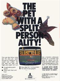 Box back cover for Gremlins on the Atari 2600.