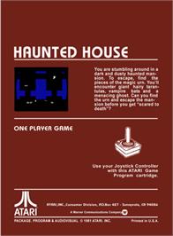 Box back cover for Haunted House on the Atari 2600.