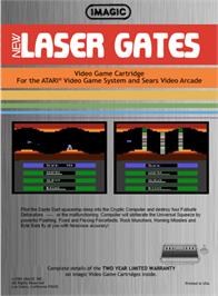 Box back cover for Laser Gates on the Atari 2600.