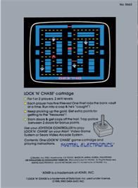 Box back cover for Lock 'n' Chase on the Atari 2600.