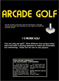 Box back cover for Miniature Golf on the Atari 2600.