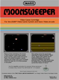 Box back cover for Moonsweeper on the Atari 2600.