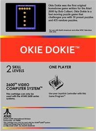Box back cover for Okie Dokie on the Atari 2600.