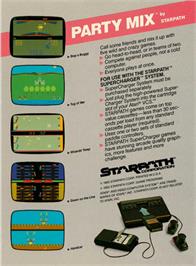 Box back cover for Party Mix on the Atari 2600.