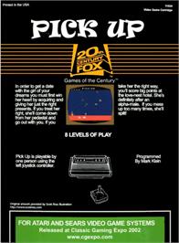 Box back cover for Pick Up on the Atari 2600.