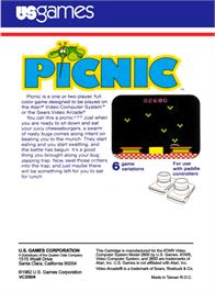 Box back cover for Picnic on the Atari 2600.