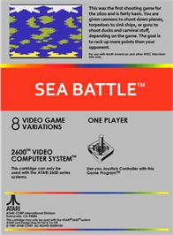 Box back cover for Space Battle on the Atari 2600.