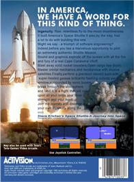 Box back cover for Space Shuttle: A Journey into Space on the Atari 2600.