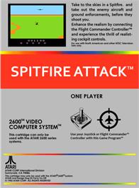 Box back cover for Spitfire Attack on the Atari 2600.