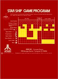 Box back cover for Star Ship on the Atari 2600.