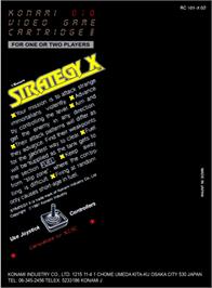 Box back cover for Strategy X on the Atari 2600.
