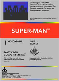 Box back cover for Superman on the Atari 2600.