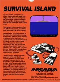 Box back cover for Survival Island on the Atari 2600.