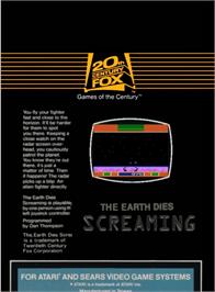 Box back cover for The Earth Dies Screaming on the Atari 2600.