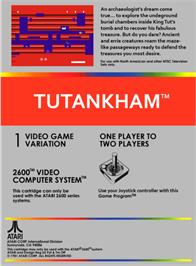 Box back cover for Tutankham on the Atari 2600.