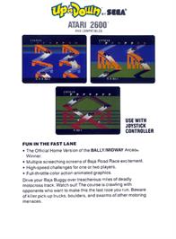 Box back cover for Up 'n Down on the Atari 2600.