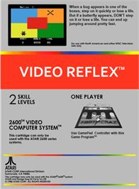 Box back cover for Video Reflex on the Atari 2600.