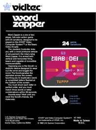 Box back cover for Word Zapper on the Atari 2600.