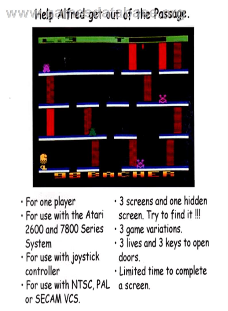 Alfred Challenge - Atari 2600 - Artwork - Box Back