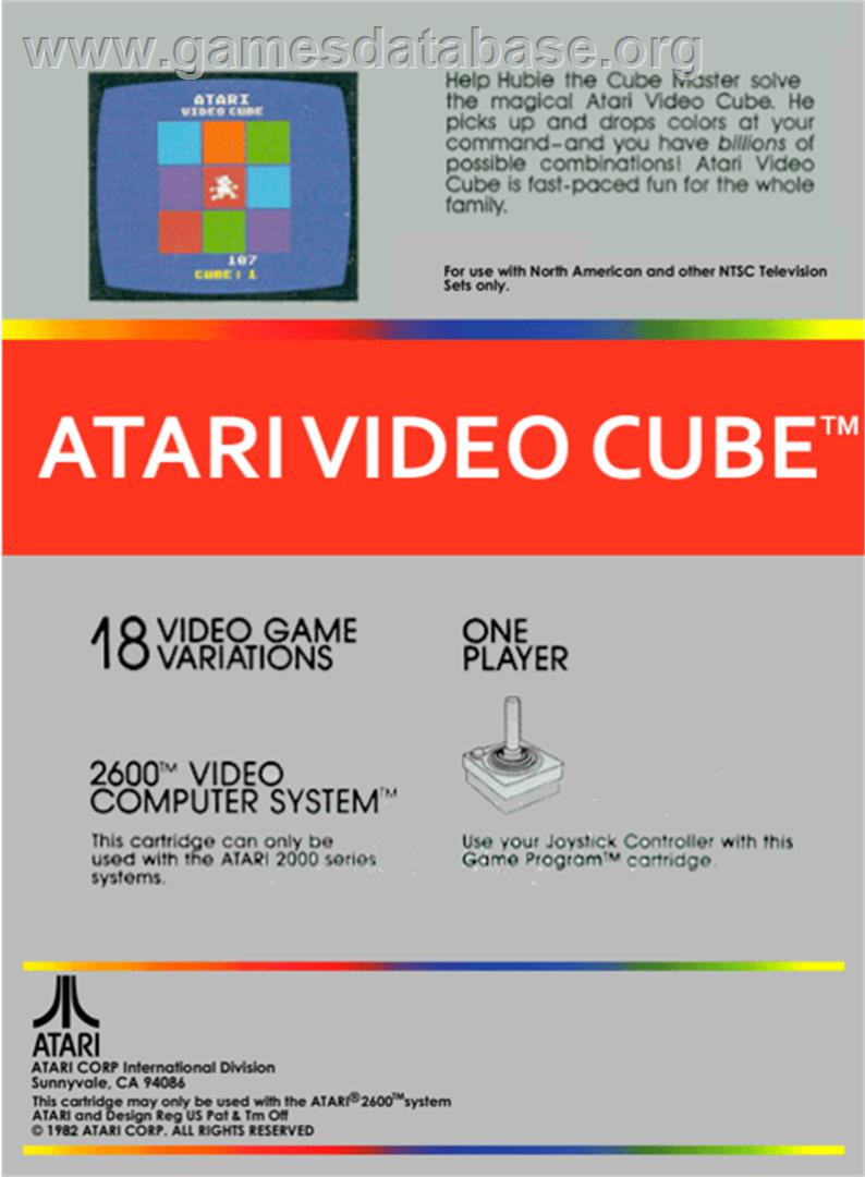 Atari Video Cube - Atari 2600 - Artwork - Box Back