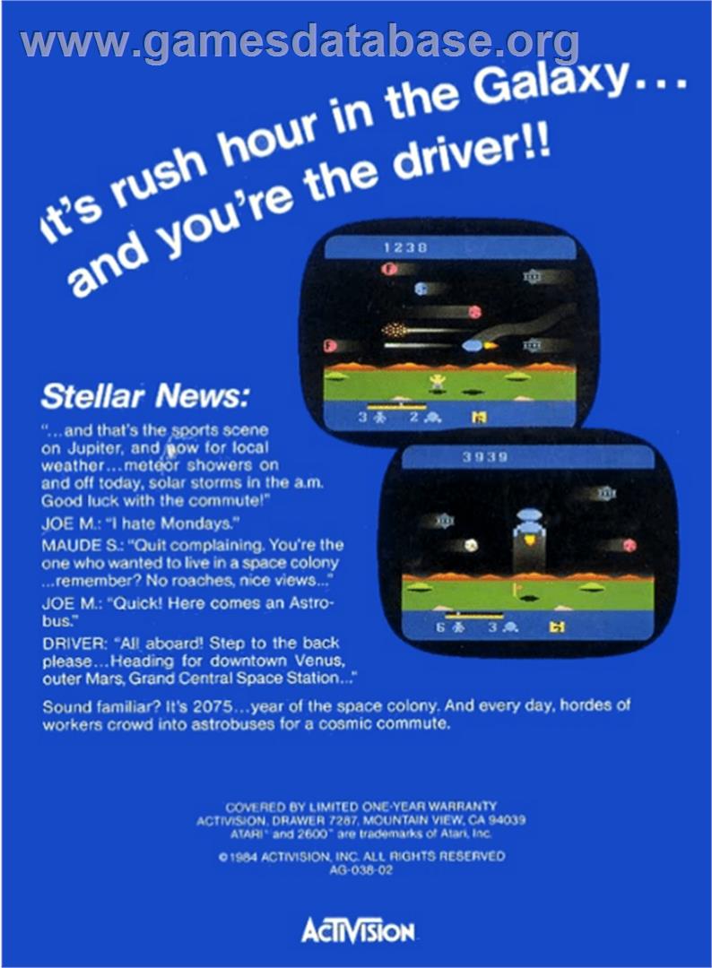 Cosmic Commuter - Atari 2600 - Artwork - Box Back