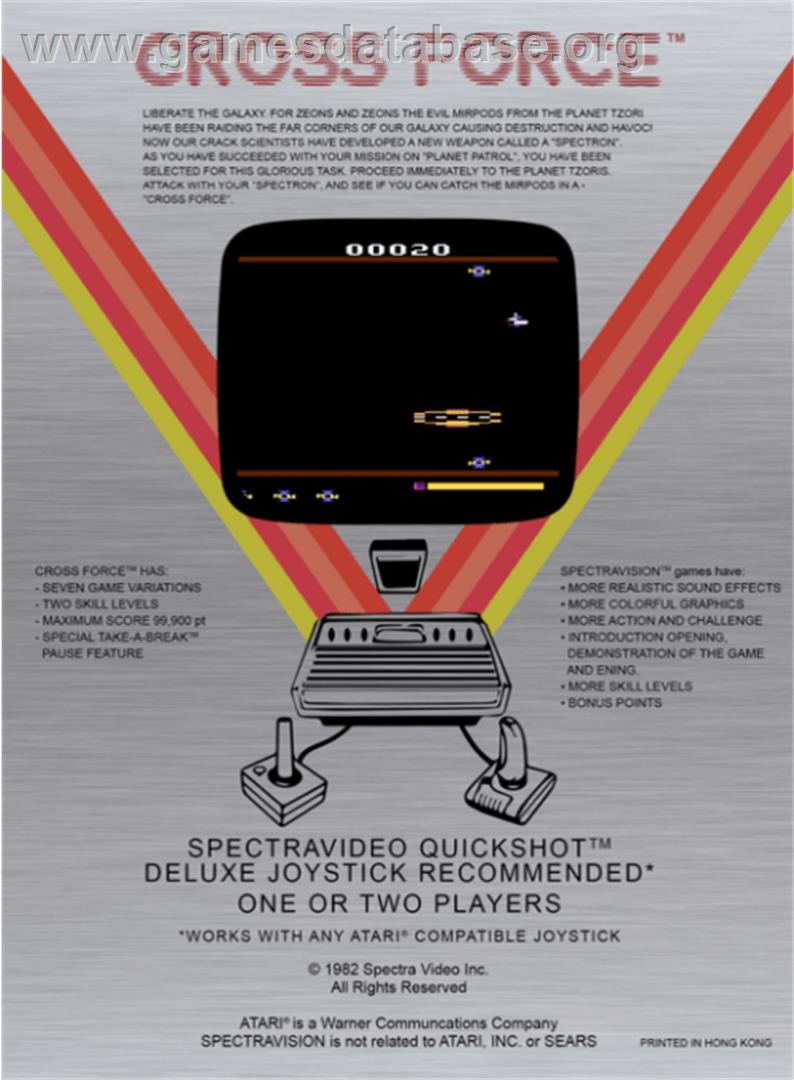 Cross Force - Atari 2600 - Artwork - Box Back