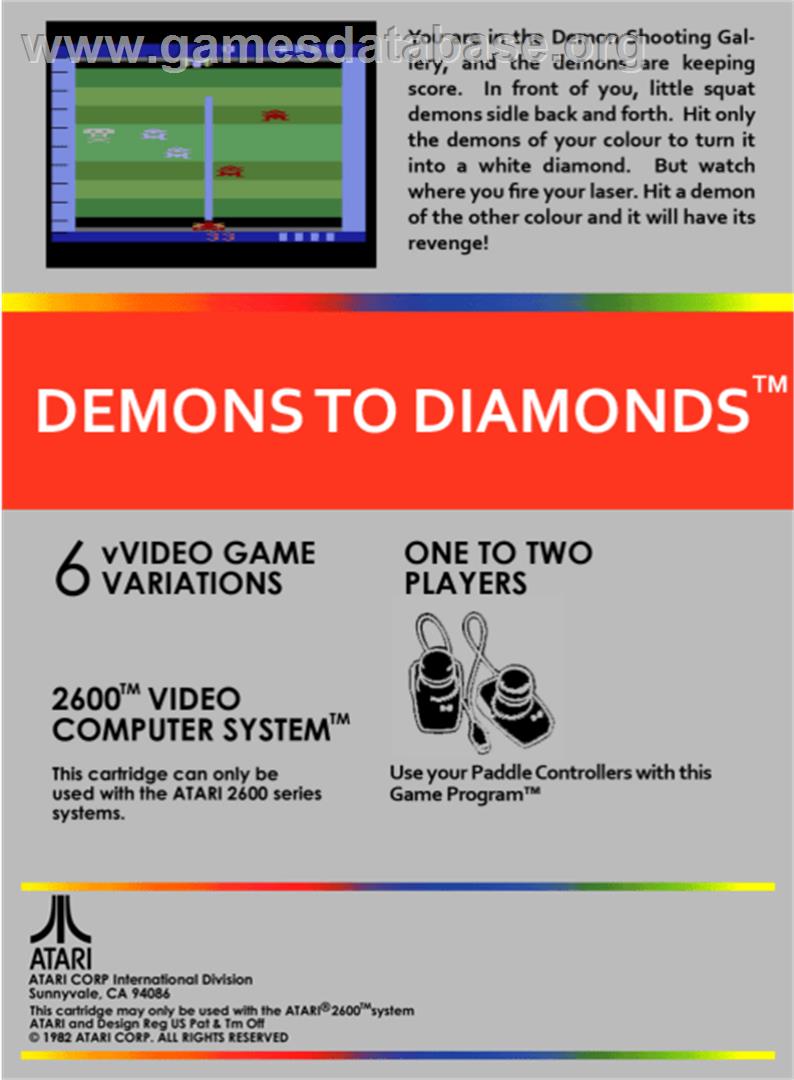 Demons to Diamonds - Atari 2600 - Artwork - Box Back