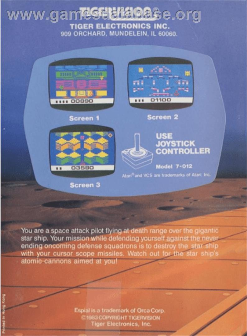 Espial - Atari 2600 - Artwork - Box Back
