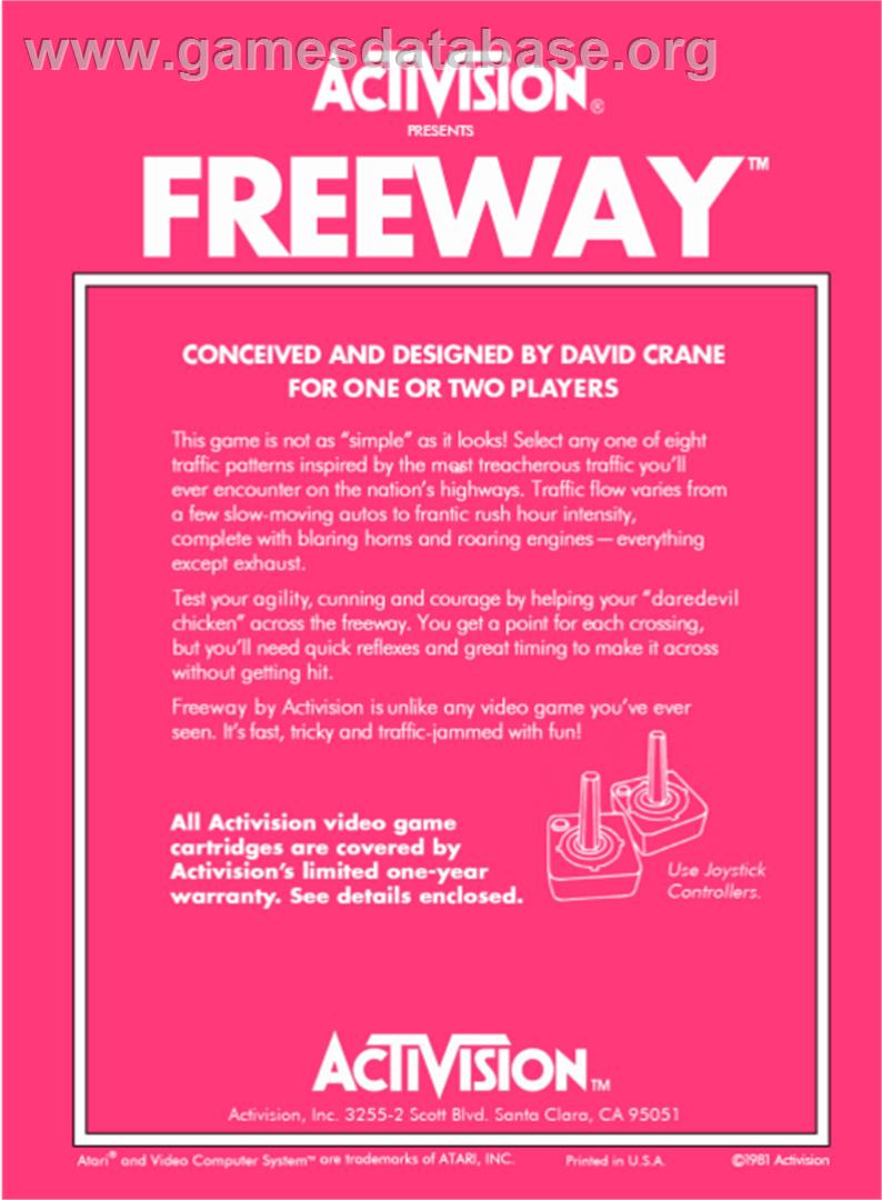 Freeway - Atari 2600 - Artwork - Box Back