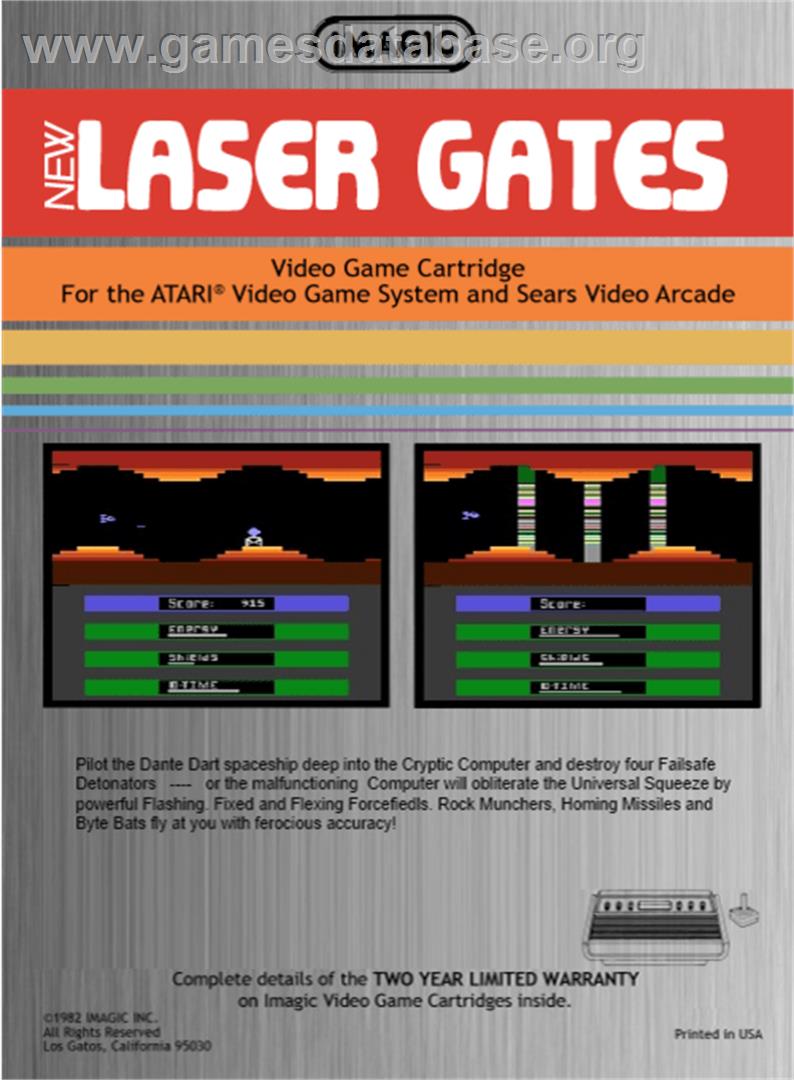 Laser Gates - Atari 2600 - Artwork - Box Back